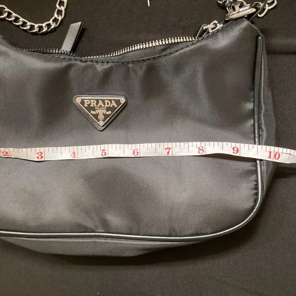 Prada Sleek Black Chain Shoulder Bag - Picture 6 of 8